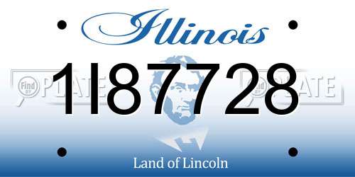 1I87728 Illinois License Plate