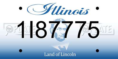 1I87775 Illinois License Plate