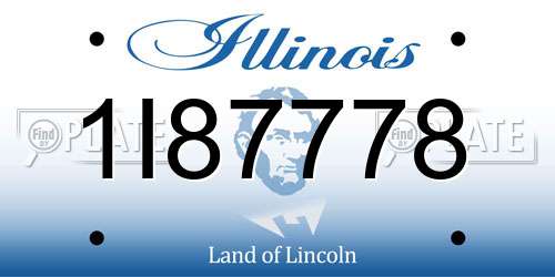 1I87778 Illinois License Plate