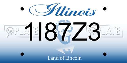 1I87Z3 Illinois License Plate