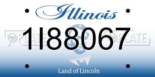 1I88067 Illinois License Plate