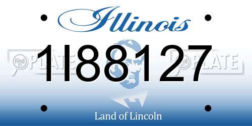 1I88127 Illinois License Plate