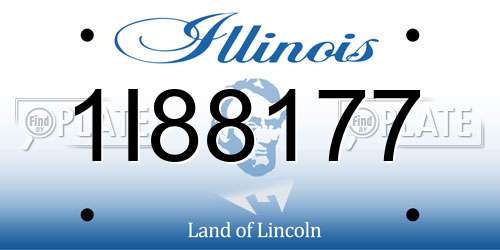 1I88177 Illinois License Plate