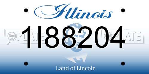 1I88204 Illinois License Plate
