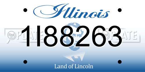 1I88263 Illinois License Plate
