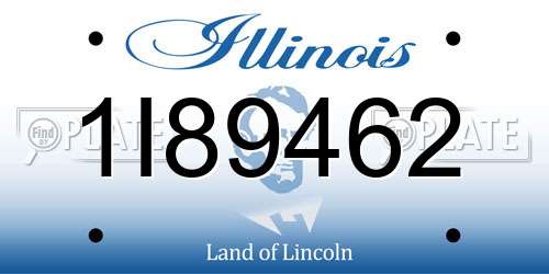 1I89462 Illinois License Plate