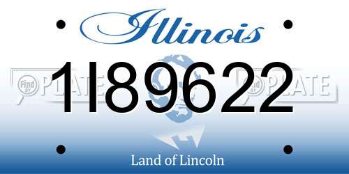 1I89622 Illinois License Plate