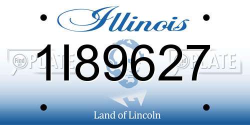 1I89627 Illinois License Plate