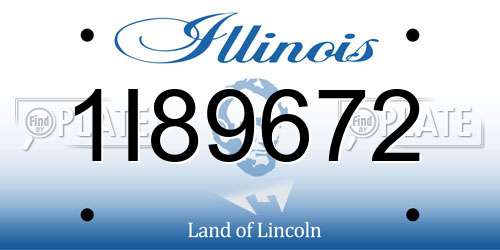 1I89672 Illinois License Plate