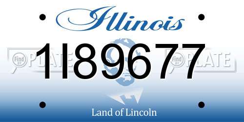 1I89677 Illinois License Plate