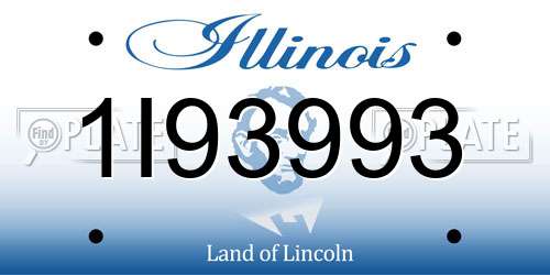 1I93993 Illinois License Plate