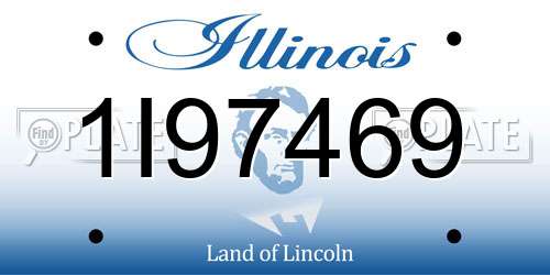 1I97469 Illinois License Plate