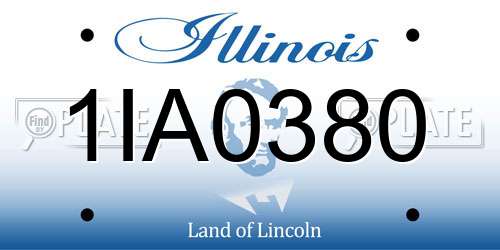 1IA0380 Illinois License Plate