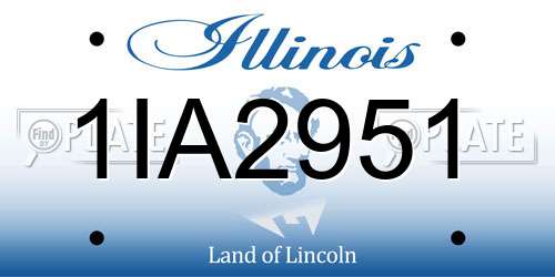 1IA2951 Illinois License Plate