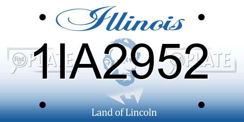 1IA2952 Illinois License Plate