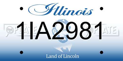1IA2981 Illinois License Plate
