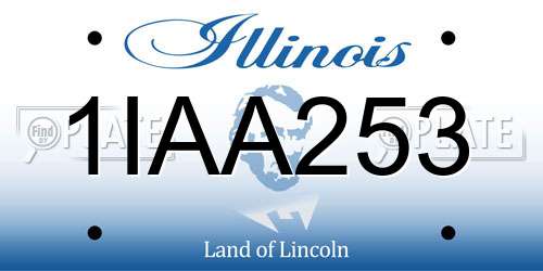 1IAA253 Illinois License Plate