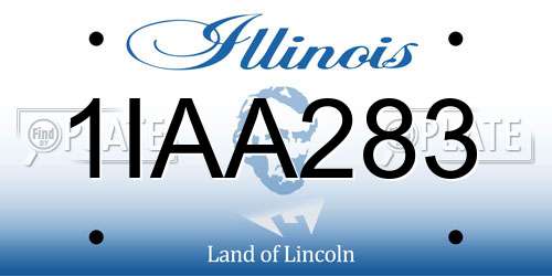 1IAA283 Illinois License Plate