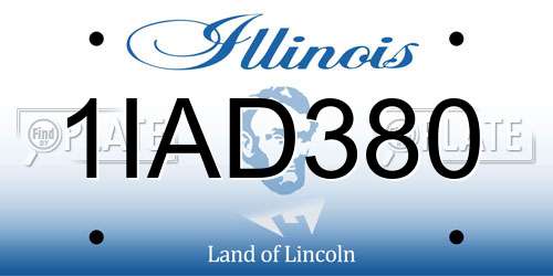 1IAD380 Illinois License Plate