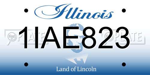 1IAE823 Illinois License Plate