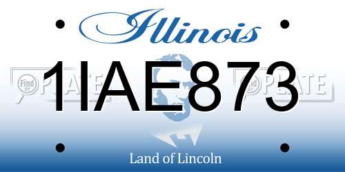 1IAE873 Illinois License Plate