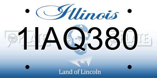 1IAQ380 Illinois License Plate