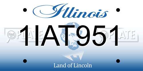 1IAT951 Illinois License Plate