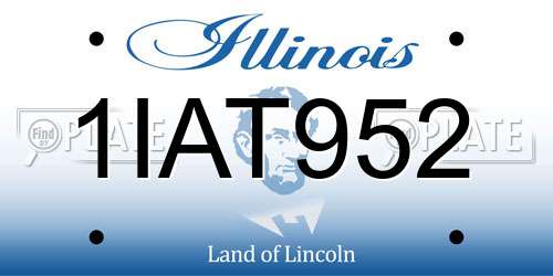 1IAT952 Illinois License Plate