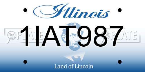 1IAT987 Illinois License Plate