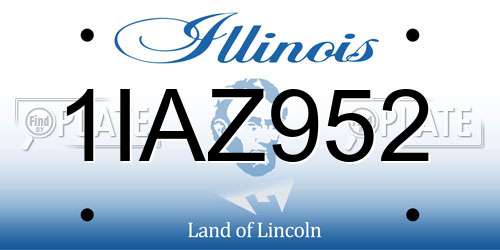 1IAZ952 Illinois License Plate