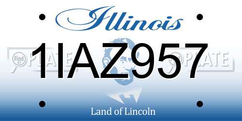 1IAZ957 Illinois License Plate