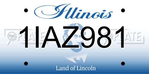 1IAZ981 Illinois License Plate