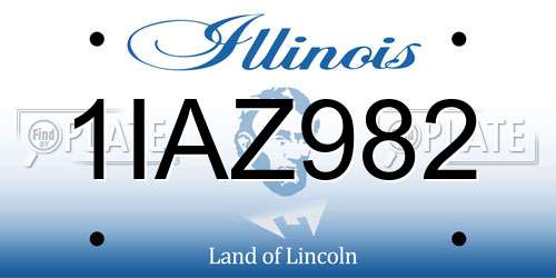1IAZ982 Illinois License Plate