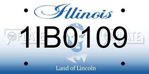 1IB0109 Illinois License Plate