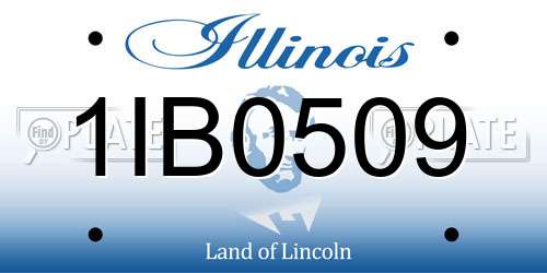 1IB0509 Illinois License Plate