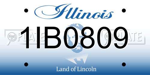 1IB0809 Illinois License Plate