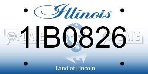 1IB0826 Illinois License Plate