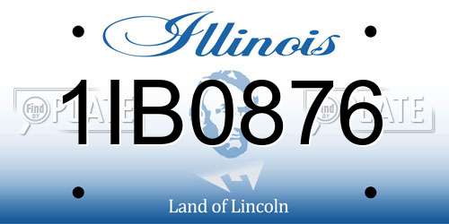 1IB0876 Illinois License Plate