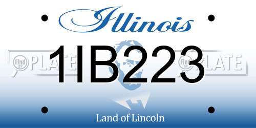 1IB223 Illinois License Plate