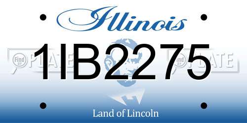 1IB2275 Illinois License Plate
