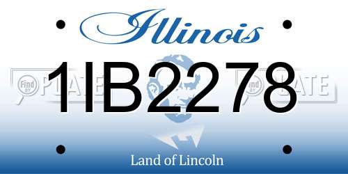 1IB2278 Illinois License Plate