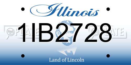 1IB2728 Illinois License Plate