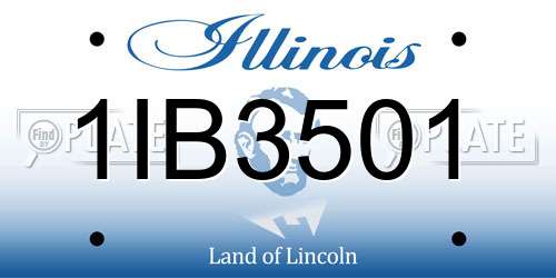 1IB3501 Illinois License Plate