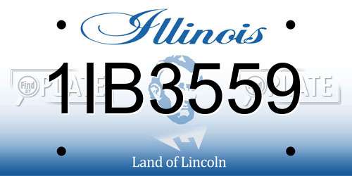 1IB3559 Illinois License Plate