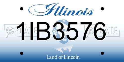 1IB3576 Illinois License Plate