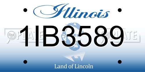 1IB3589 Illinois License Plate