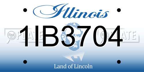 1IB3704 Illinois License Plate