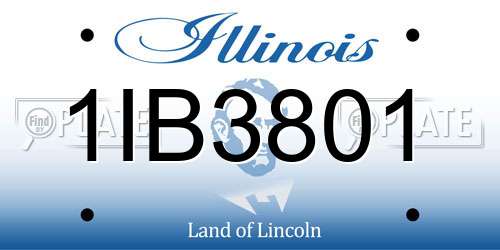 1IB3801 Illinois License Plate