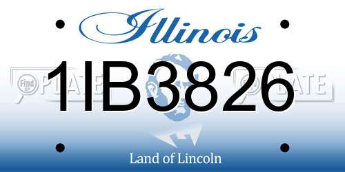 1IB3826 Illinois License Plate