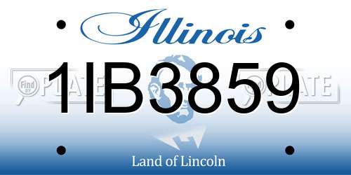 1IB3859 Illinois License Plate